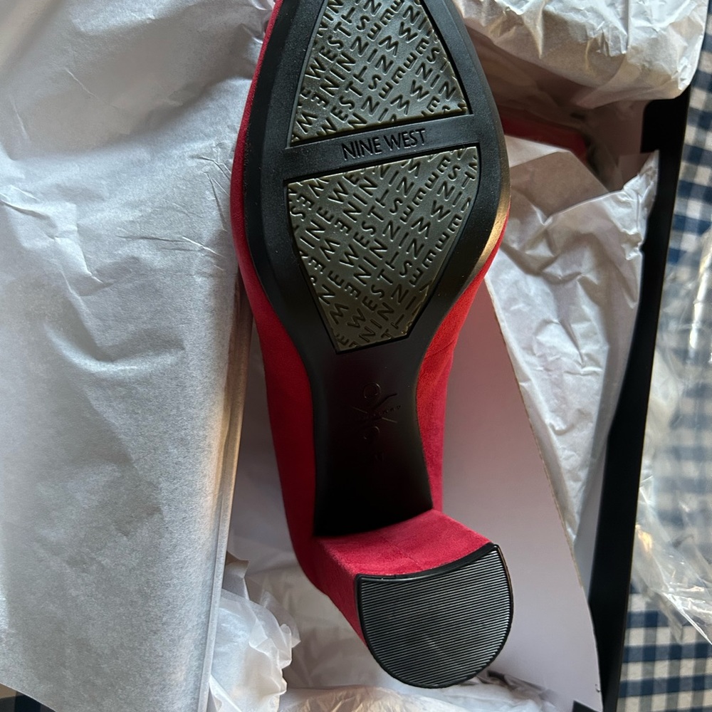 NWT red real leather—suede heels.  👠 - Picture 4 of 10